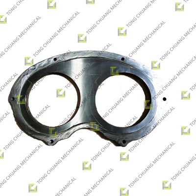 眼鏡板、耐摩耗性眼鏡板、コンクリート搬送眼鏡板、排出ポート眼鏡板、眼鏡板マッチングカッティングリング、高圧耐摩耗性眼鏡板